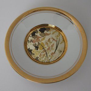 Japanese Floral Calendar Chokin Plate Collection gold art 6" collector plate